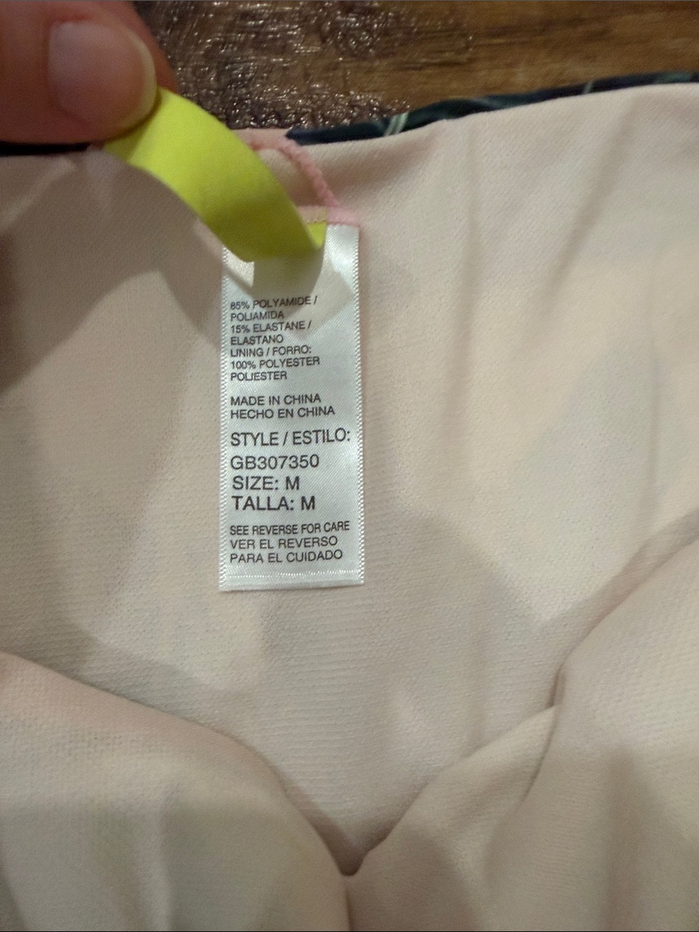 Gianni Bini Peach & Green Tropical Leaf One-Shoulder Bikini - Picture 2 of 8